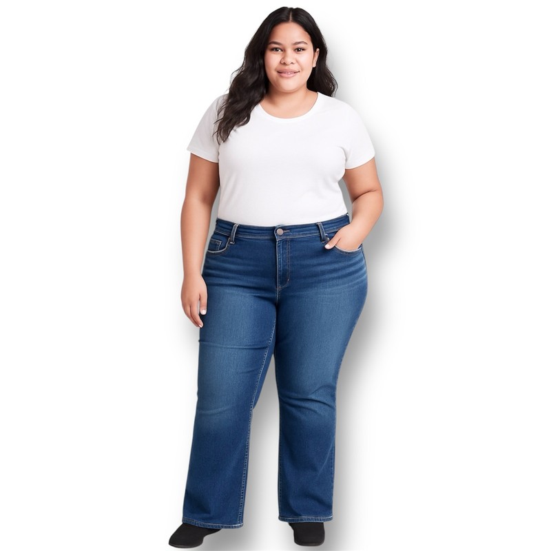 Torrid Trio Fit Slim Bootcut Blue Jeans Stretch High Rise Dark Wash Sz 22S-26S