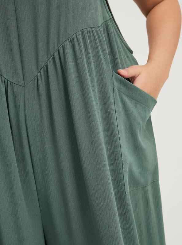 Torrid Wide Leg Overall Guaze Green NWT New 4X