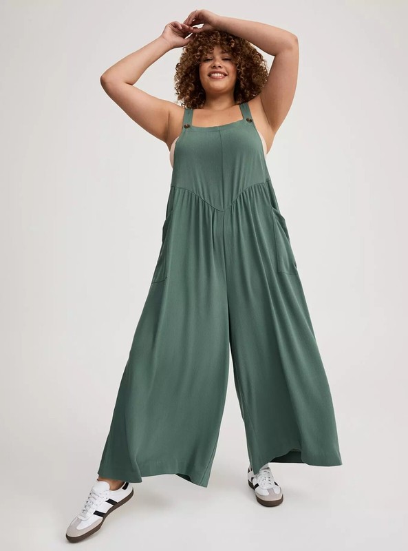 Torrid Wide Leg Overall Guaze Green NWT New 4X