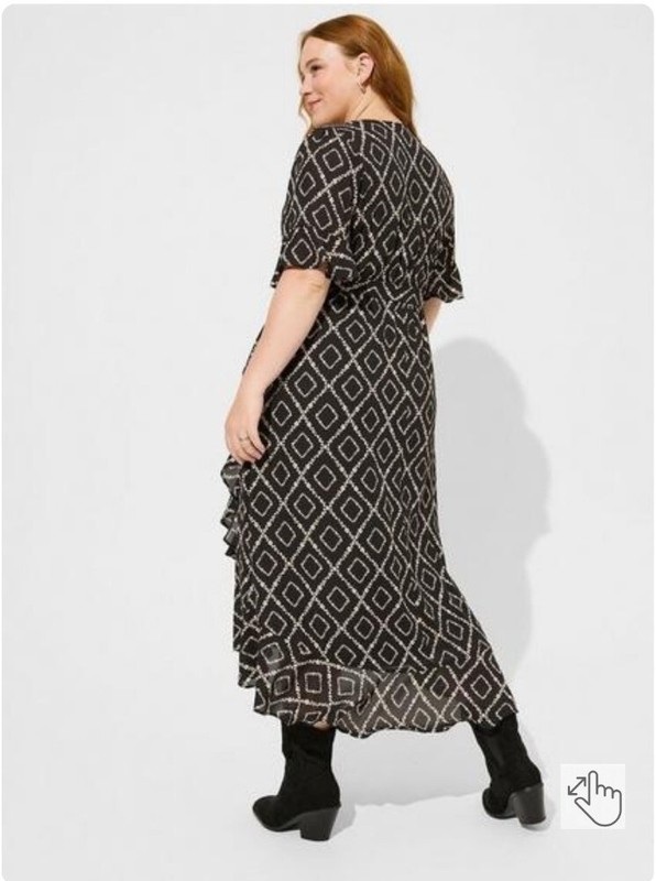 Torrid Women's Maxi Georgette Surplice Wrap Hi-Low Dress Plus Size 2X New