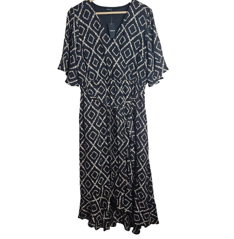 Torrid Women's Maxi Georgette Surplice Wrap Hi-Low Dress Plus Size 2X New