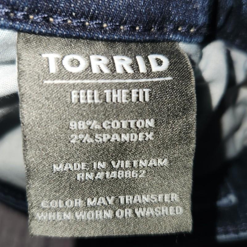Torrid Womens Boyfriend Straight Jeans Plus Size 26R Dark Wash Vintage Stretch