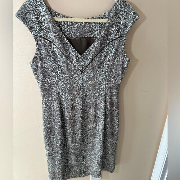 Tory Burch Dress Sleeveless Carter Style Teal/ Brown Size 12