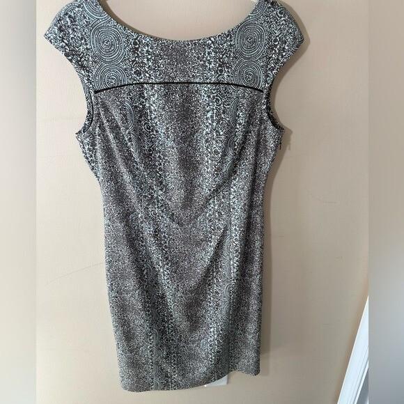 Tory Burch Dress Sleeveless Carter style Teal/ Brown size 12