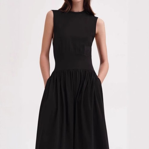 Toteme Women's New Medium and Long A-shaped Waist Sleeveless Fashion Thin Dress