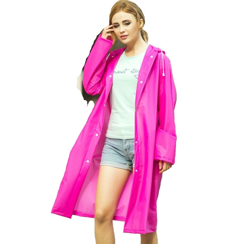 Transparent EVA Women’s Raincoat Waterproof Outdoors Jacket Long Hood Shear Chic
