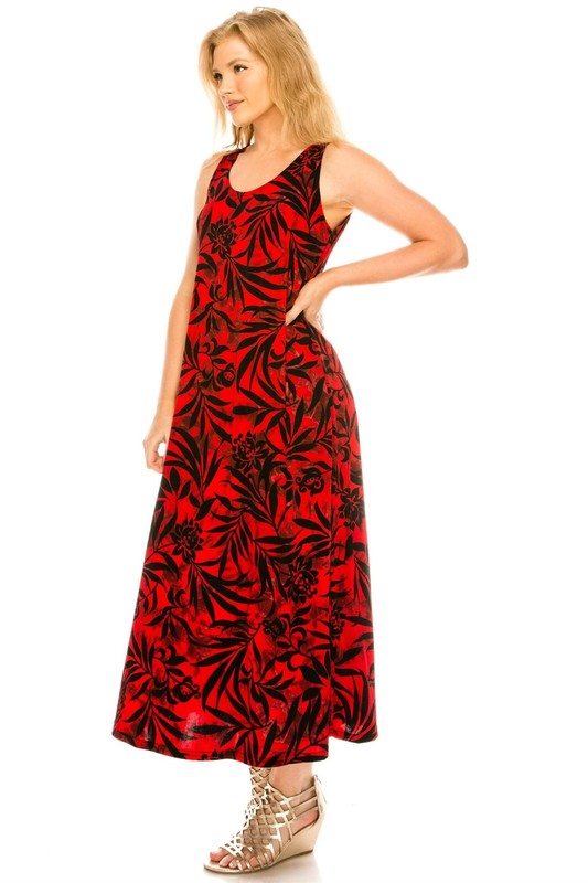 Travel Knit Dress Long A-Line Tank Stretchy NO-IRON Poly/span. #173