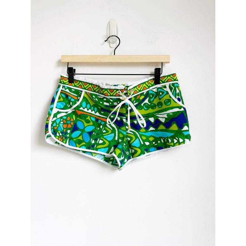 Trina Turk Bali Hai Board Shorts XS Green Coral