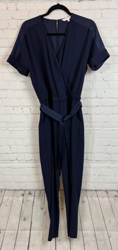TRINA TURK blue wrap top belted short sleeve romper jumpsuit size 2 NWOT