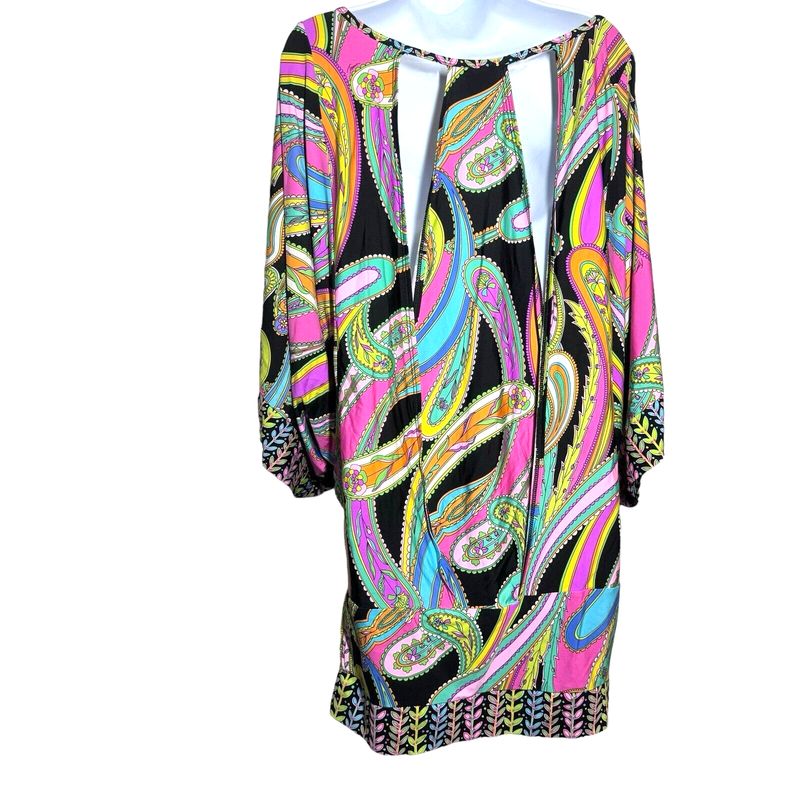 Trina Turk Garden Bloom Tunic Swim Cover Caftan Size Large Dress
