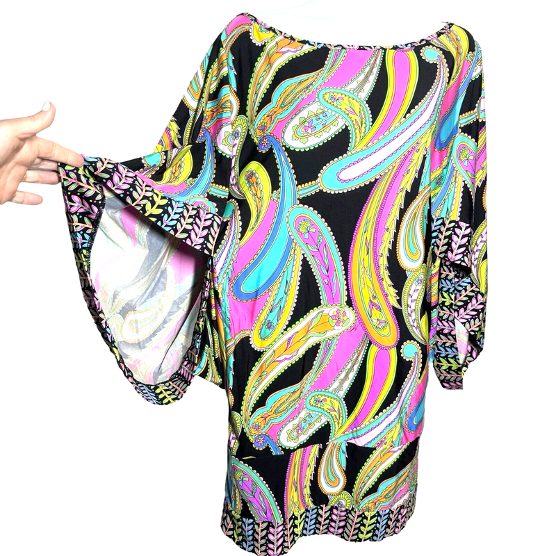 Trina Turk Garden Bloom Tunic Swim Cover Caftan Size Large Dress