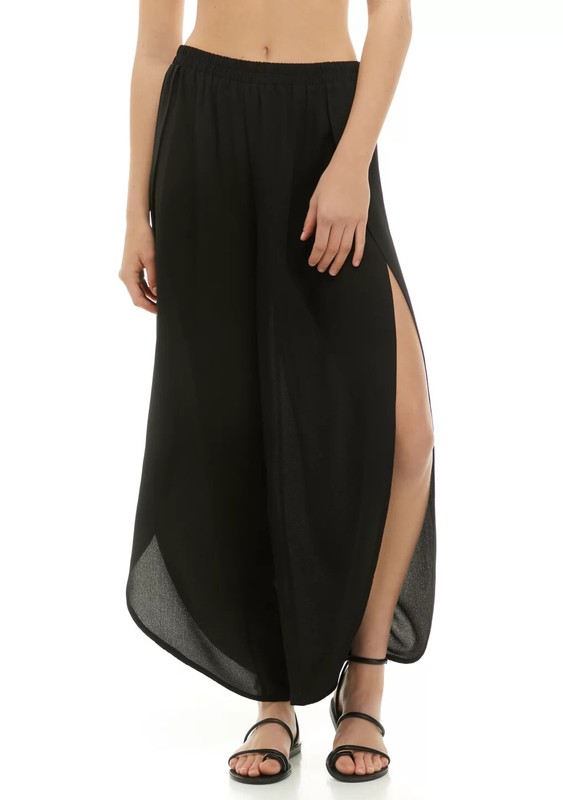TRUE CRAFT XXL Black Tulip Palazzo Pants Swim Cover-up NWT