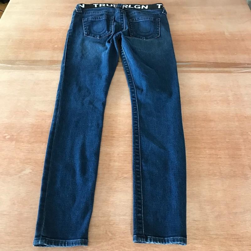 True Religion Halle Mid Rise Super Skinny Jeans Women 27 Blue Dark Wash Preppy