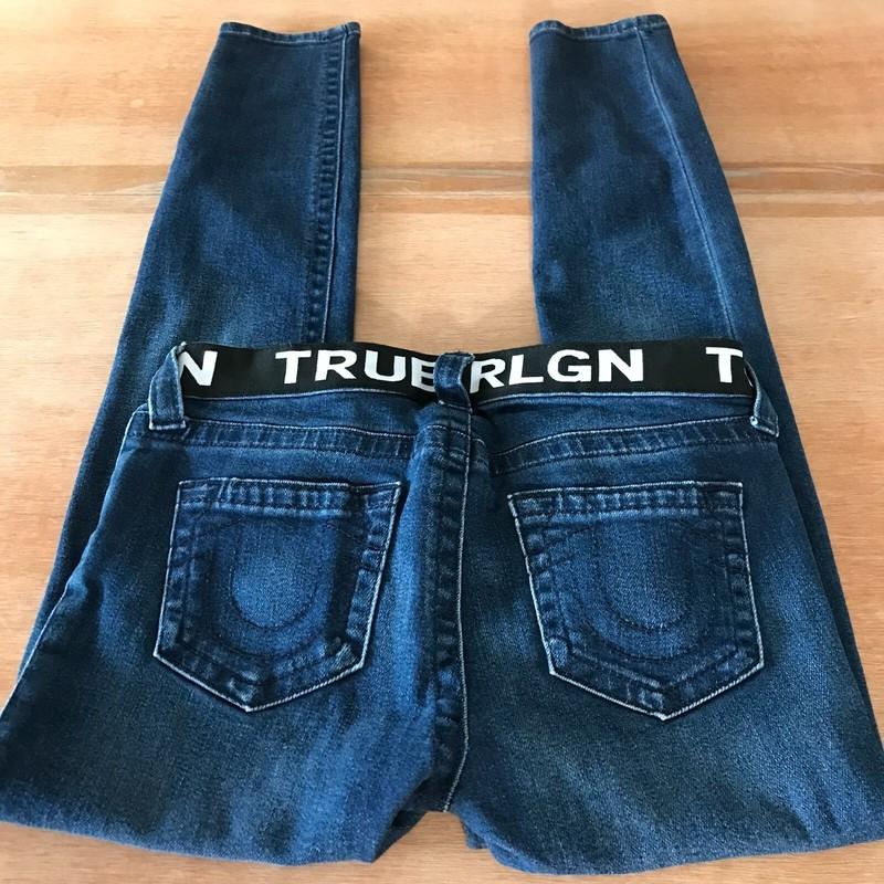 True Religion Halle Mid Rise Super Skinny Jeans Women 27 Blue Dark Wash Preppy