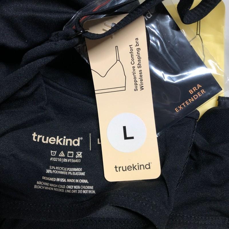 Truekind Supportive Comfort Wireless Shaping Bra With Extender Black L