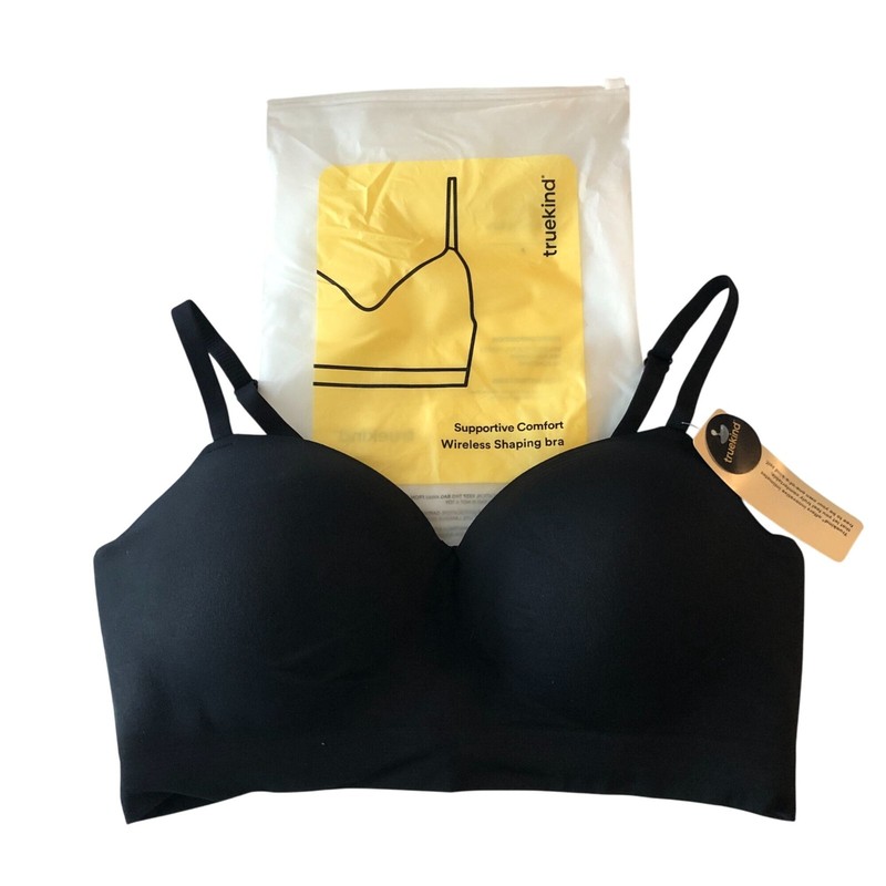 Truekind Supportive Comfort Wireless Shaping Bra With Extender Black L