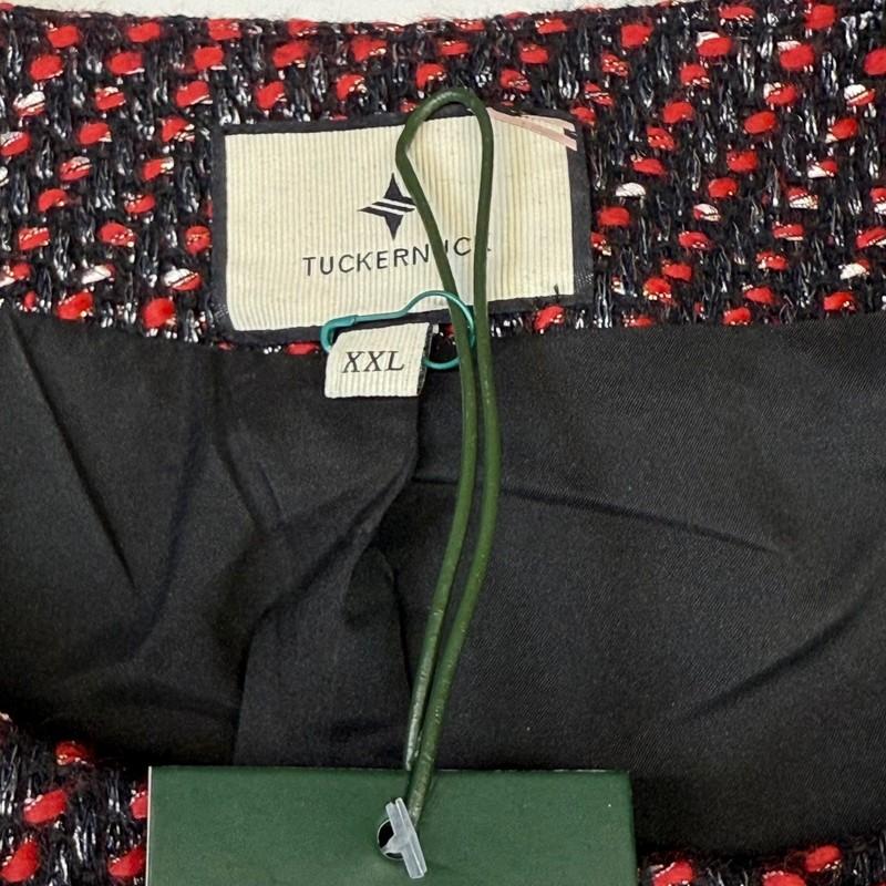 Tuckernuck Maria's Tweed Blazer Gold Button Double Breasted Jacket XXL NEW