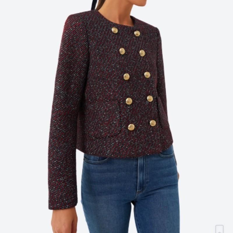 Tuckernuck Maria's Tweed Blazer Gold Button Double Breasted Jacket XXL NEW