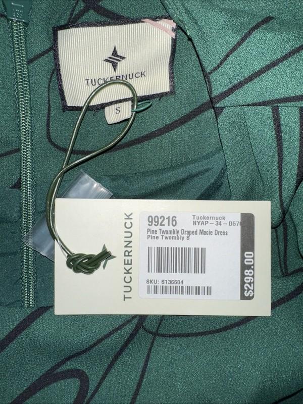 Tuckernuck Pine Twombly Draped Macie Midi Dress Green - Size Small