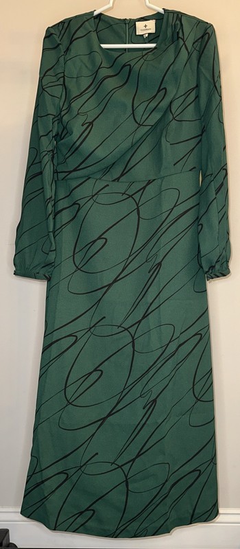 Tuckernuck Pine Twombly Draped Macie Midi Dress Green - Size Small