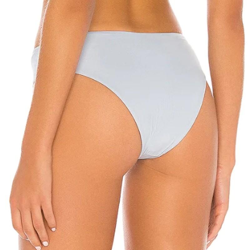 Tularosa Dusty Blue Cheeky Bikini Bottom LARGE High V-Cut Kyndle Revolve $88 NEW