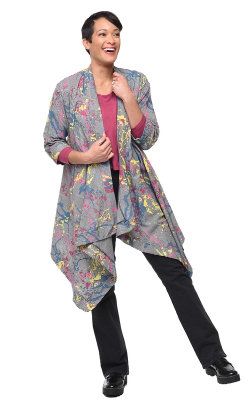 Tulip Clothing Cheyenne Womens Cardigan in Graffiti Avalon
