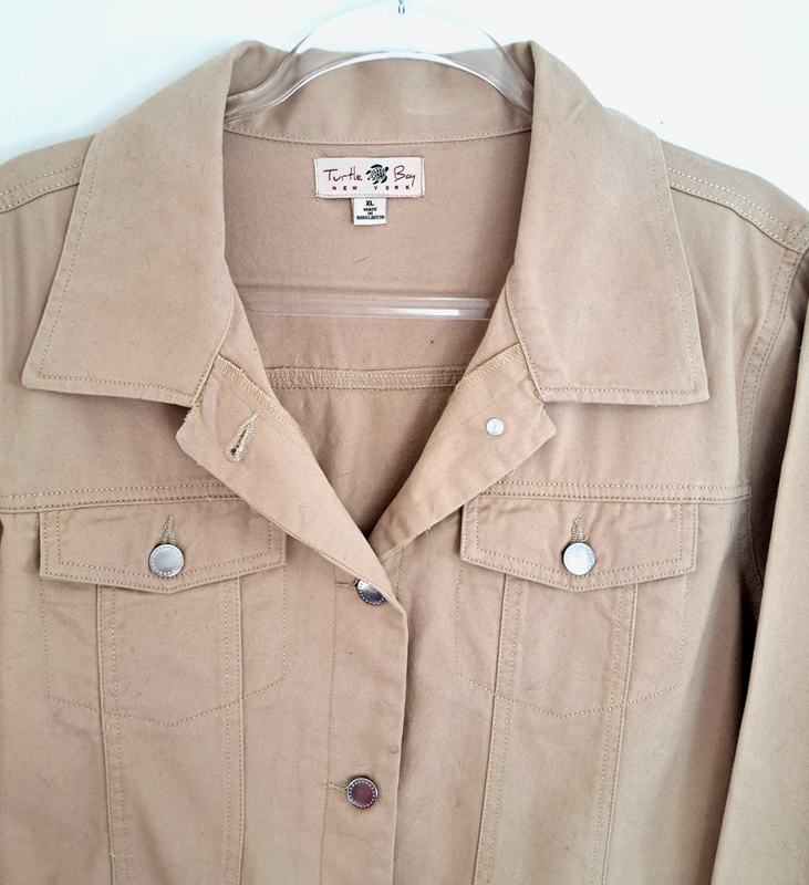 Turtle Bay Shacket Women's XL Beige 100% Cotton Classic Country Farm Jacket