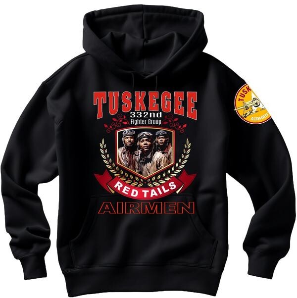 Tuskegee Airmen Hooded Sweatshirt Tuskegee Military Hoodie Sweat Black History