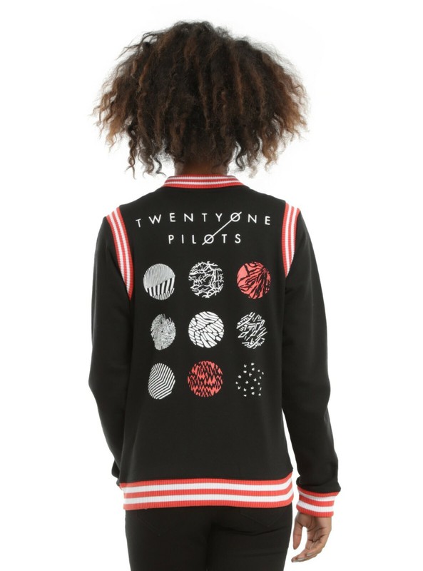 Twenty One Pilots Juniors Blurry Face Logo Varsity Jacket NWT 2XL