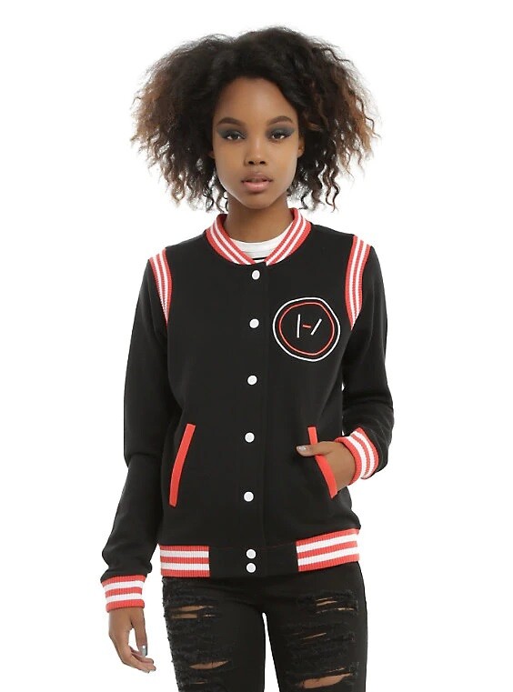 Twenty One Pilots Juniors Blurry Face Logo Varsity Jacket NWT 2XL