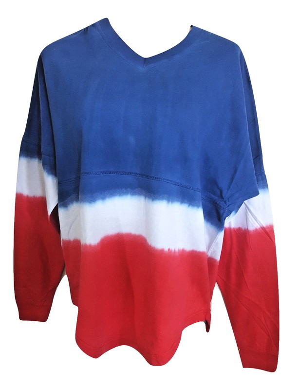 Tye Dye Ombre Oversized T Shirt Navy Red TEE Cover-Up Top Beach Jumbo Jersey
