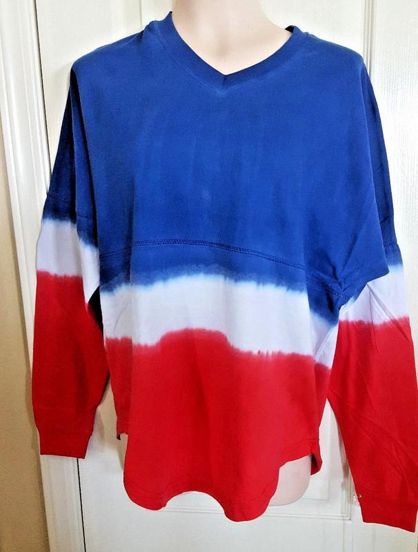Tye Dye Ombre Oversized T Shirt Navy Red TEE Cover-Up Top Beach Jumbo Jersey
