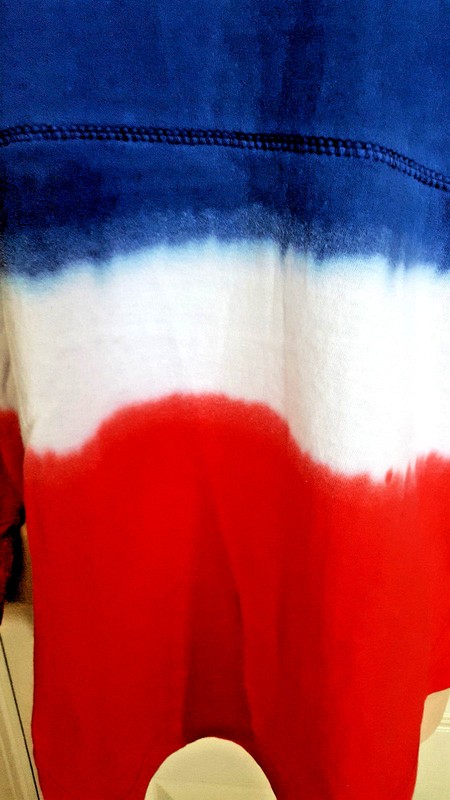 Tye Dye Ombre Oversized T Shirt Navy Red TEE Cover-Up Top Beach Jumbo Jersey