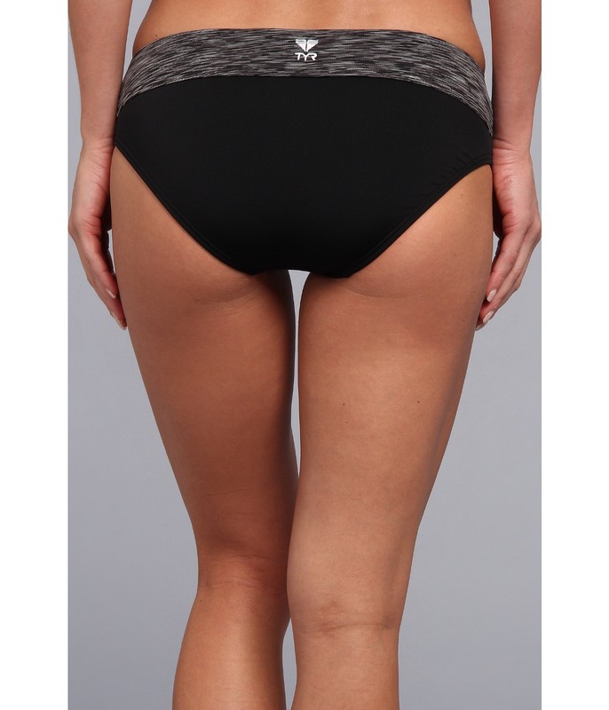 TYR SONOMA ACTIVE BANDED WAIST DURAFAST BIKINI SWIM BOTTOM BLACK MEDIUM NEW $30