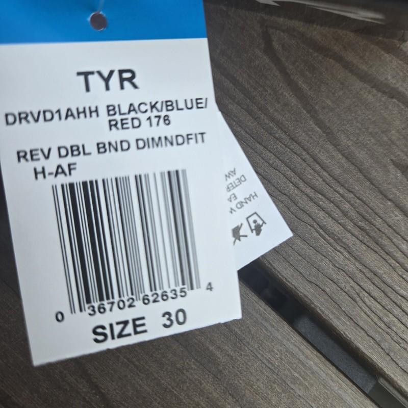 TYR Swimsuit Womens Red/black/blue Hydra Span Reversible Diamond Fit Sz 30 New