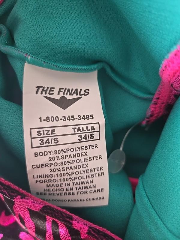 TYR The Finals Disco Cat Foil Womens Swimsuit Flutterback Pink - Size 34 New