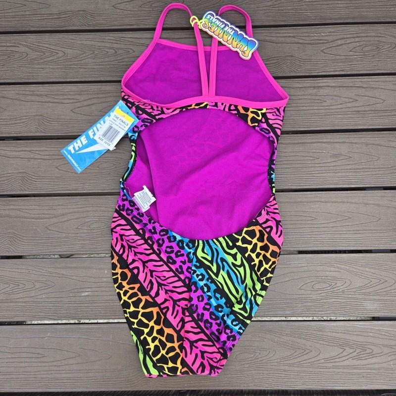 TYR The Finals Jungle Non Foil Animal/neon Women's 1 Piece Swim Size 30 New
