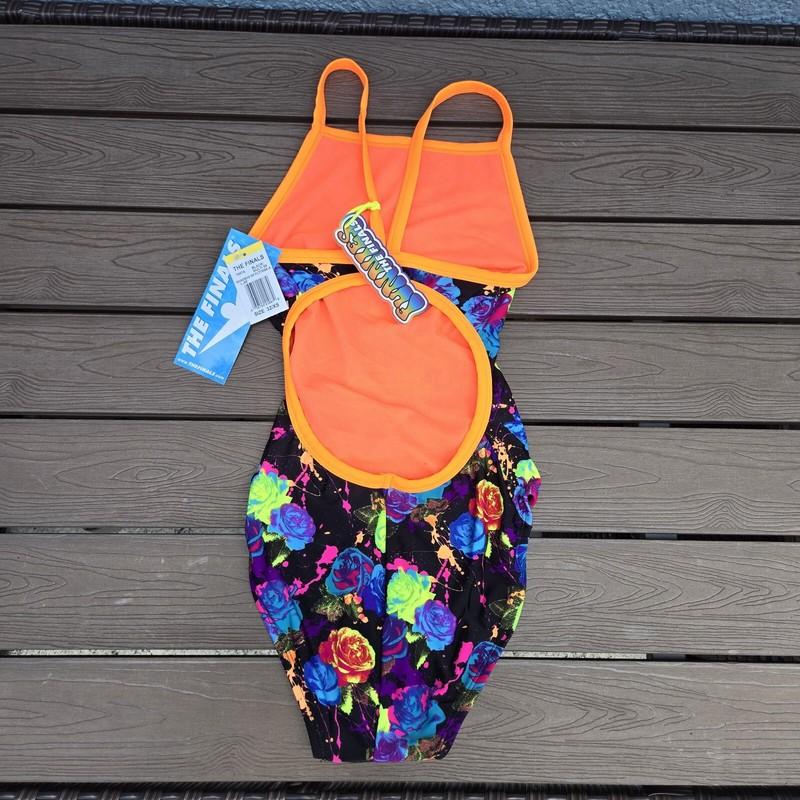 TYR The Finals Rosebud Non Foil Floral/black Women's 1 Piece Swim Size 28 New