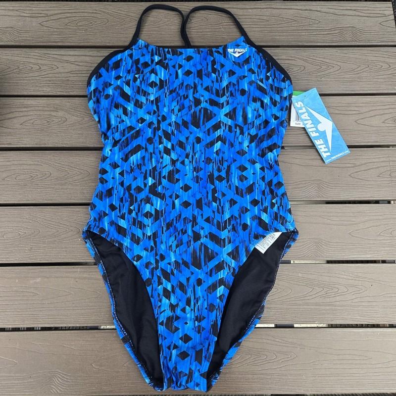 TYR The Finals Women Omega Swimsuit Swanback Blue 1 Piece- Size 32 New