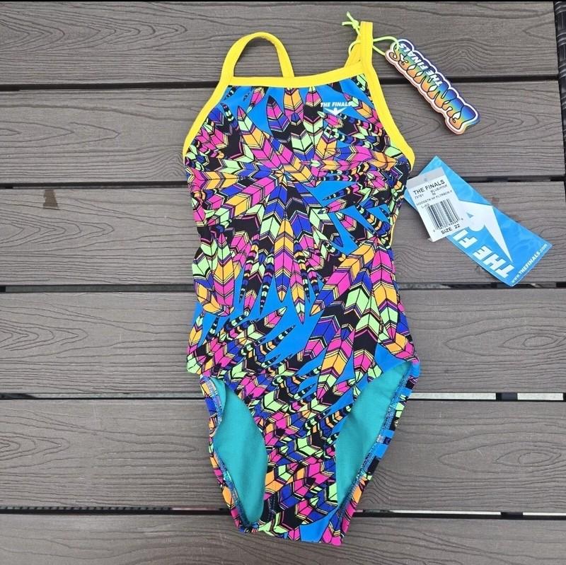 TYR The Finals Women Woodstock No Foil Swimsuit Flutterback -Size 30 New