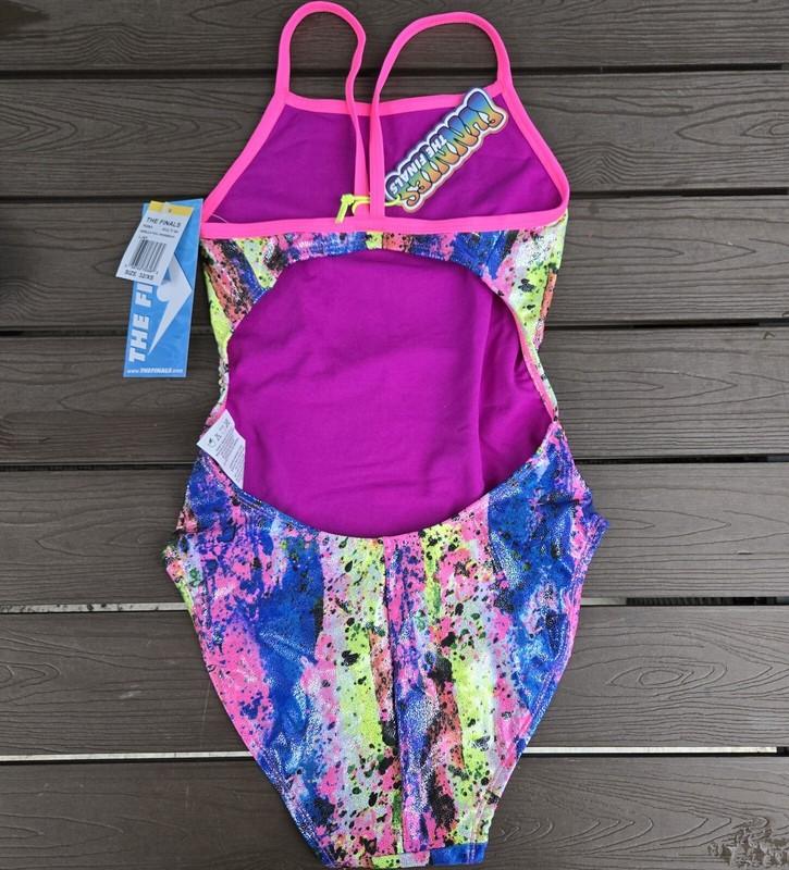 TYR The Finals Womens Nebula Foil Wingback One Piece Swimsuit Colorful 36/M New