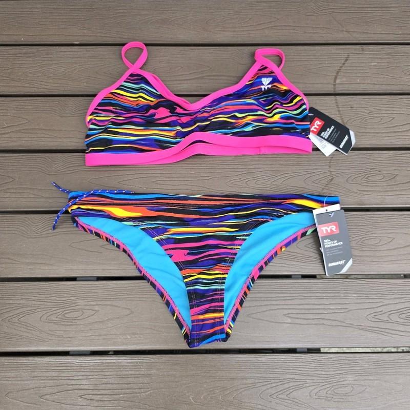TYR Women Pink/multi Fresno Trinityfit Workout Bikini Set Size S New