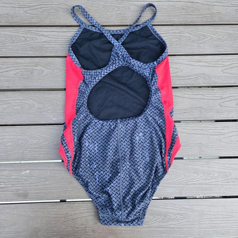 TYR Women Red/grey Splice Diamondfit One-Piece Swimsuit Size 34 New Sample