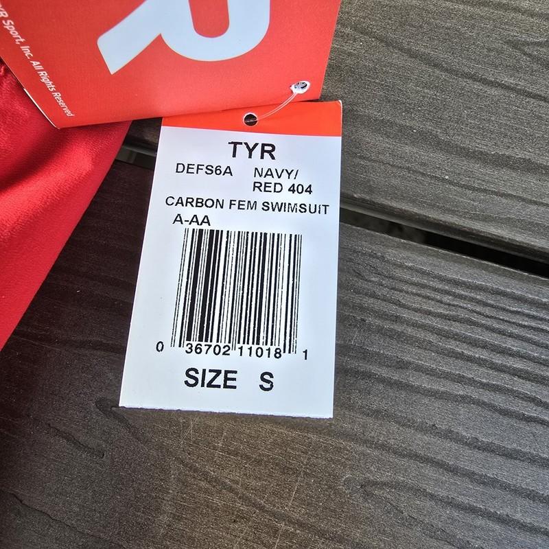 TYR Women's Carbon Speed Swim Suit Race Suit Navy/red Size S New
