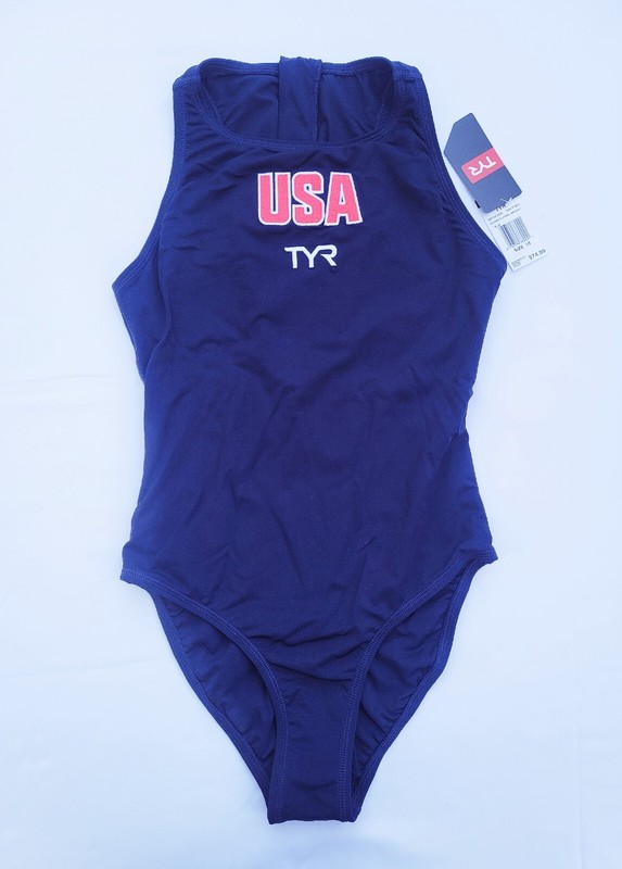 TYR Women's Navy Water Polo Breakaway Swimsuit WPOFN7A Choose Sz 32 34 36 38