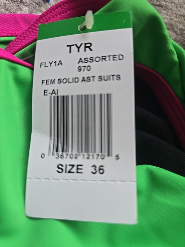 TYR Women's Nylon Neon Pink/green Diamondfit 1 Pc Swimsuit Size 36 NEW