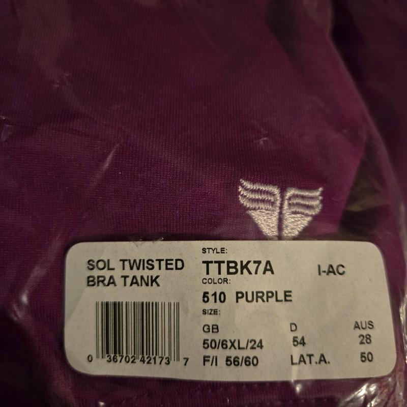 TYR Women's Purple Twisted Bra Control Fit One Piece Swimsuit Size 24 New