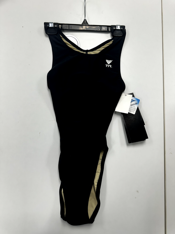 TYR Women’s Solid MaxBack Performance One-Piece Swimsuit - Black - MSO1A Size 30