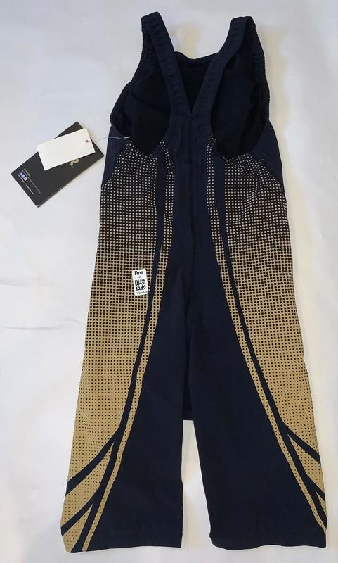 TYR Women's Youth 26 Black Gold AP12 Hi Back Swim Speed Suit Short John USA New