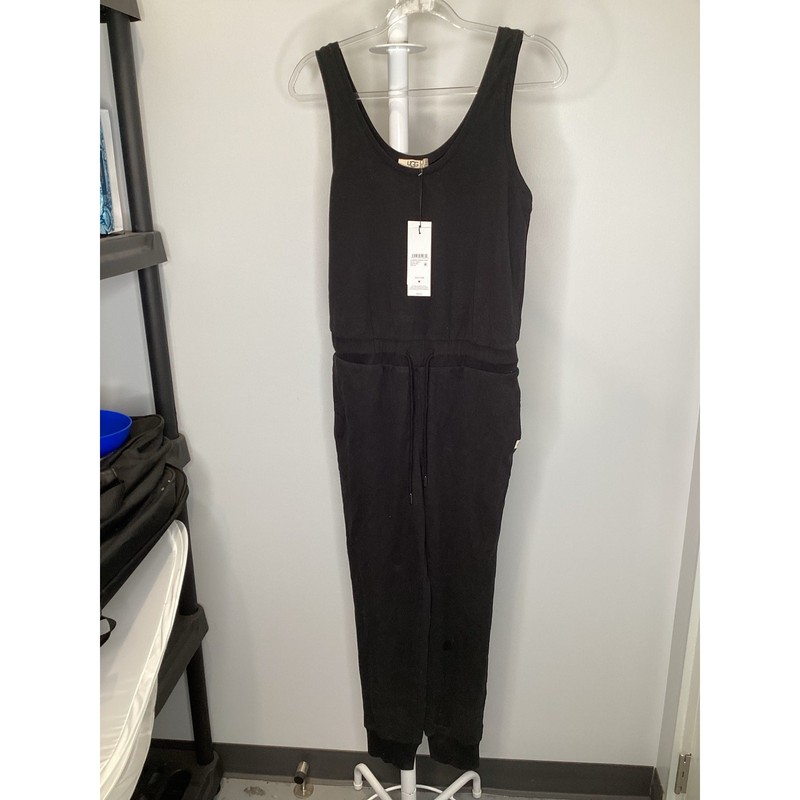 Ugg Esmerelda Micro Terry Black Sleeveless Jumpsuit Size Extra Small - New $98